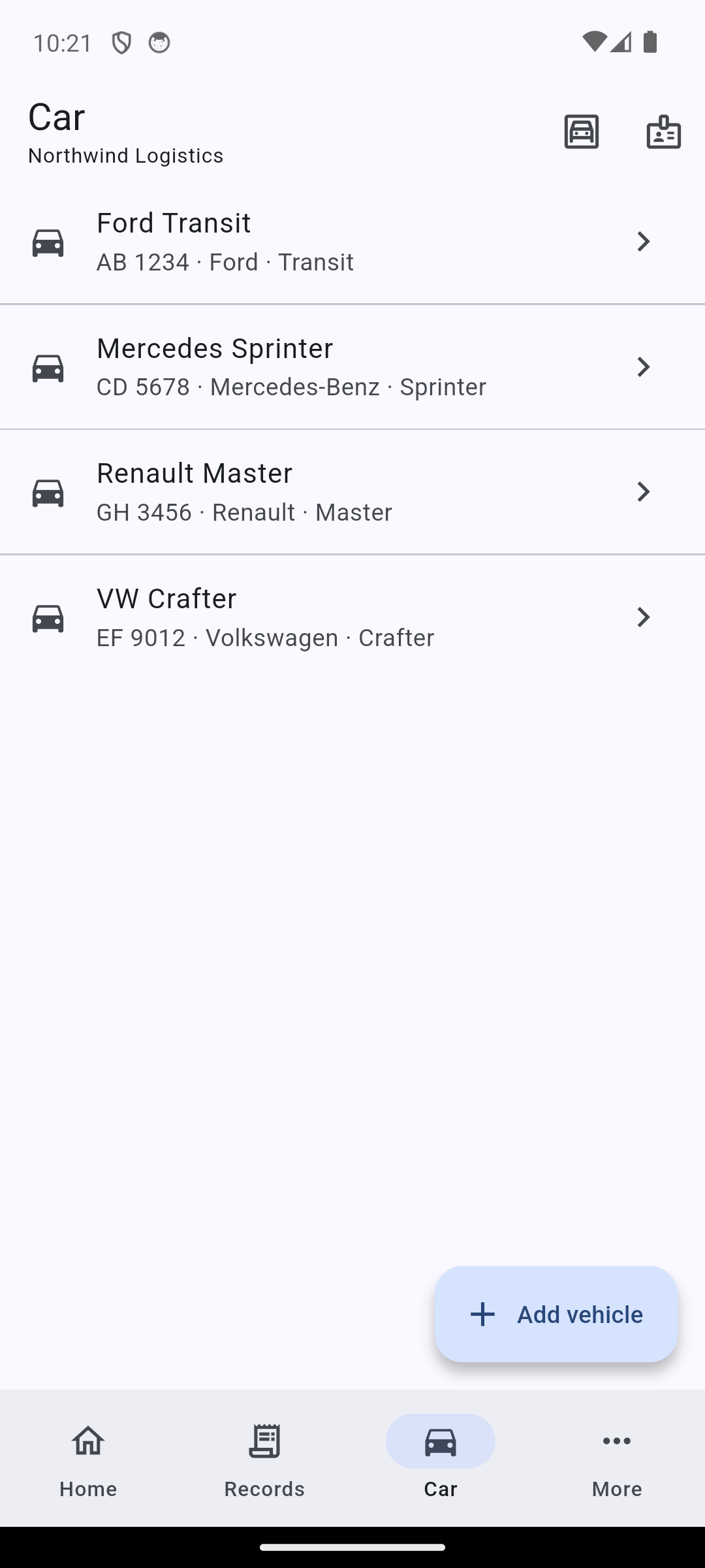 The whole fleet — at the leasing company